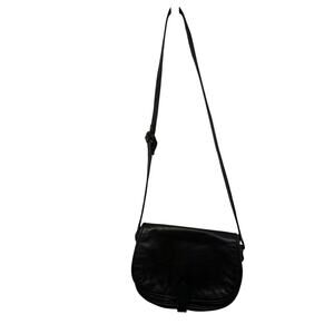 John A Brown Women's Black Genuine Leather Crossbody Old Money Bag Adjustable